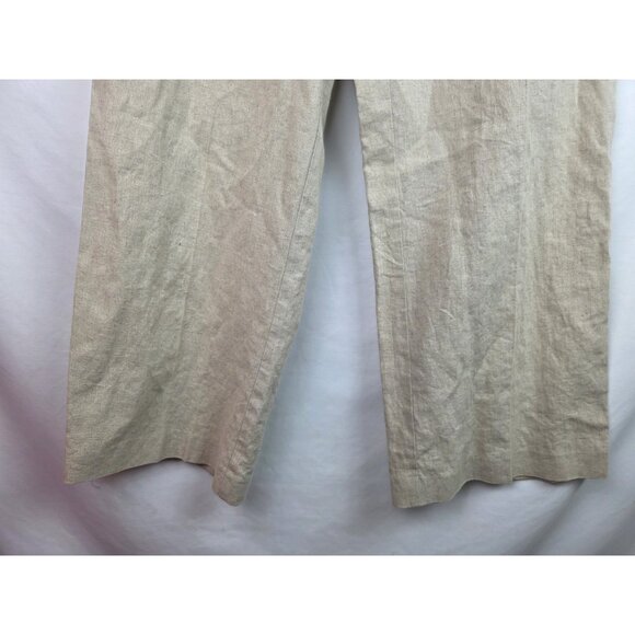 Cato Women's Pants Plus Size 16W Khaki Beige Linen Blend Wide Leg Casual Pants - Picture 2 of 10